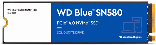 כונן Western Digital Blue SN580 500GB SSD M.2 2280 PCIe NVMe WDS500G3B0E