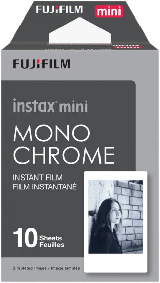 מארז 10 סרטי צילום instax Mini Monochrome למצלמות אינסטנט Fujifilm instax Mini
