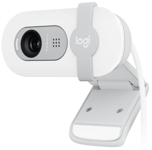 מצלמת רשת עם מיקרופון Logitech Brio 100 Full HD 1080p - צבע Off-White