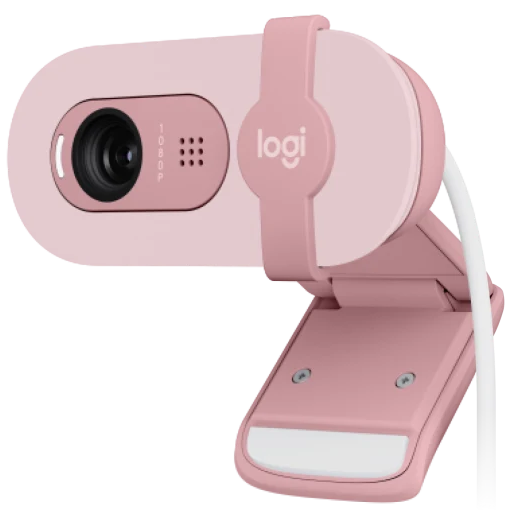 מצלמת רשת עם מיקרופון Logitech Brio 100 Full HD 1080p - צבע Rose