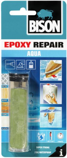 מזרק אפוקסי דו-רכיבי לתיקון גם מתחת למים 56 גרם Bison Repair Aqua
