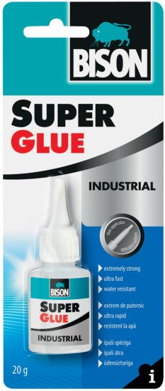 דבק מהיר בקבוקון 20 גרם Bison Super Glue Industrial