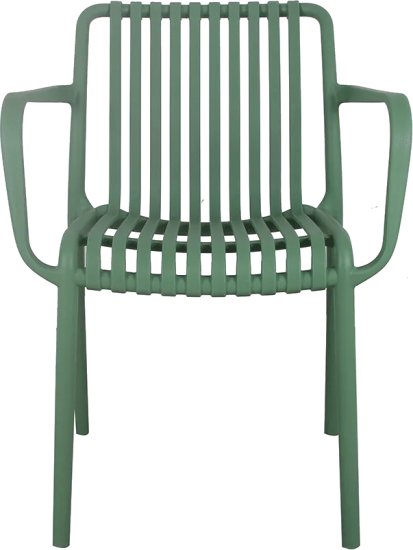 כיסא לגינה ולבית עם ידיות Mira דגם PP-776A - צבע ירוק