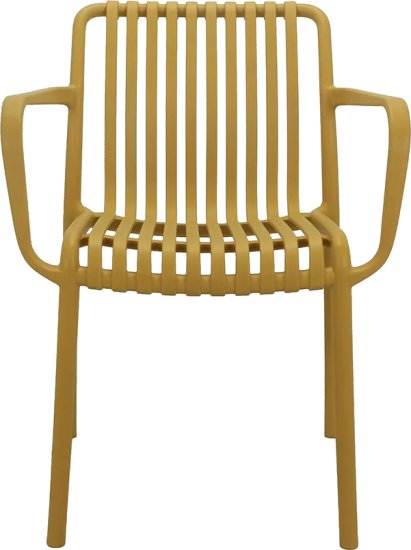 כיסא לגינה ולבית עם ידיות Mira דגם PP-776A - צבע צהוב