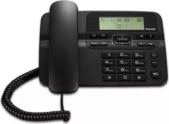 טלפון שולחני Philips Corded Dect Phone M20B/00 - צבע שחור