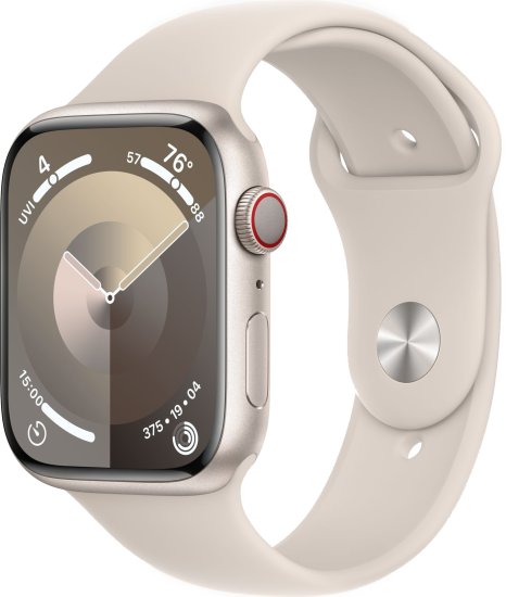 שעון חכם Apple Watch 45mm Series-9 GPS+Cellular צבע שעון Starlight Aluminum Case צבע רצועה Starlight Sport Band גודל רצועה M/L - מכירה מוקדמת - אספקה החל מתאריך 12.10.2023