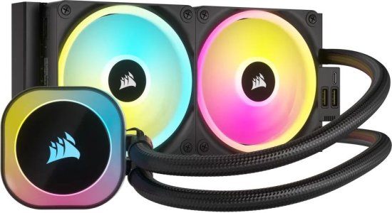קירור נוזלי למעבד Corsair iCUE LINK H100i RGB AIO 240mm - צבע שחור – תמונה 2