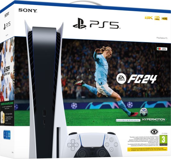 קונסולת משחק Sony PlayStation 5 825GB Bluray Edition + משחק FC 24 - אחריות יבואן רשמי על ידי ישפאר