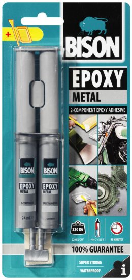 דבק אפוקסי דו-רכיבי למתכות עמיד למים 24 מ''ל Bison