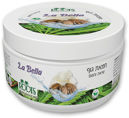 חמאת גוף מזינה La Bella שיאה והמפ Roots בניחוח מטריף - נפח 250 מ''ל