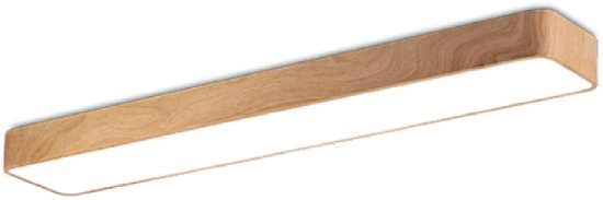 מנורה מלבנית צמודת תקרה מוגנת מים Braytron BLADE IP20 50W - צבע גוף עץ גוון אור מתכוונן 3000K-6500K CCT