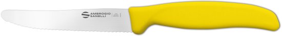 סכין ירקות משוננת עגולה 11 ס''מ Ambrogio Sanelli Supra - צבע צהוב