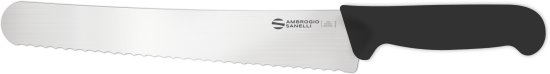 סכין קונדיטור משופעת משוננת 26 ס''מ Ambrogio Sanelli Supra - צבע שחור