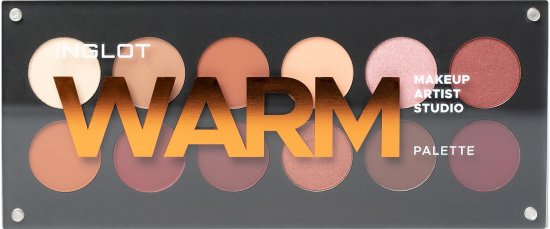 פלטת איפור מקצועית בגוונים טבעיים 12 צלליות Inglot בגוון Warm - משקל 20.8 גרם