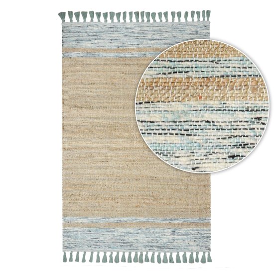 שטיח מנדי בז'/טורקיז MENDY 160*230 ס"מ - L