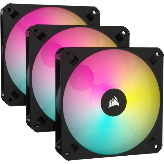 שלושה מאווררים למארז Corsair iCUE AR120 RGB 120mm 1850RPM - צבע שחור
