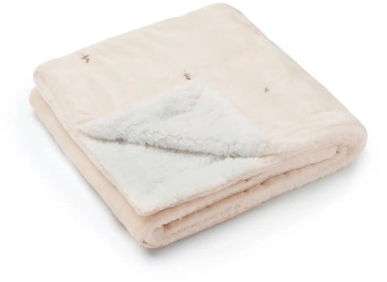 שמיכת פליס חורפית עם רקמה דגם פרחים מבית Nino - מידה M