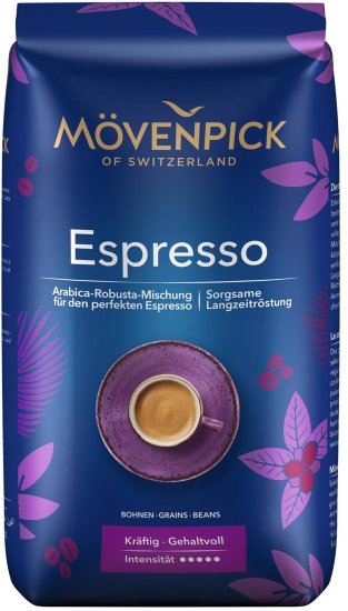 תערובת פולי קפה 1 ק"ג Espresso מבית Movenpick