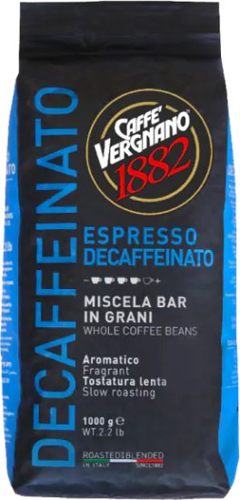תערובת פולי קפה נטול קפאין 1 ק''ג Caffe Vergnano 1882 Espresso Decaffeinato