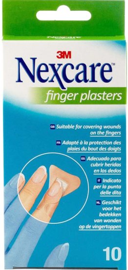פלסטר ייחודי לאצבעות מבית Nexcare - סך הכל 10 יחידות