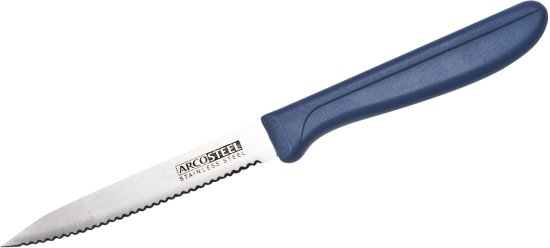סכין רב שימושית משוננת להב שפיץ 10 ס''מ דגם Pro Fruit מבית Arcosteel - צבע כחול