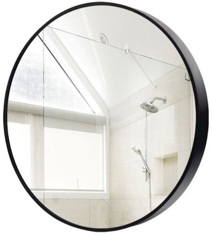 מראה עגולה 70 ס"מ מסגרת אלומיניום שחור HomeSet