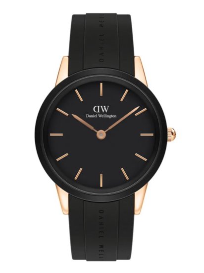 שעון יד לגבר מבית  DANIEL WELLINGTON   בצבע שחור רצועת סיליקון  דגם DW00100425 - יבואן רשמי