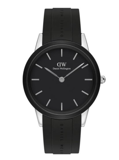 שעון יד לגבר מבית  DANIEL WELLINGTON   בצבע שחור רצועת סיליקון  דגם DW00100436 - יבואן רשמי