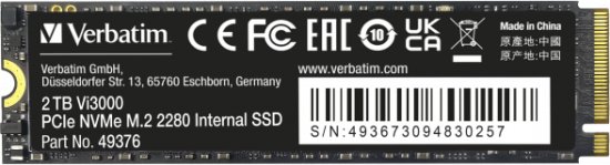כונן Verbatim Vi3000 2TB SSD PCIe M.2 NVMe