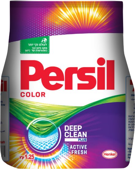 אבקת כביסה פרסיל לכביסה צבעונית בניחוח אקטיב פרש – משקל 1.25 ק"ג