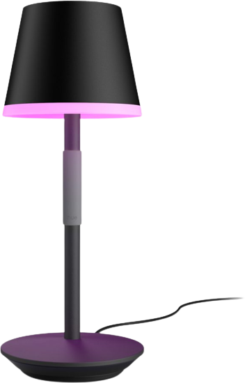 מנורה שולחנית צבעונית וניידת עם גוון אור לבן מתכוונן Philips Hue Go 2000K-6500K - צבע שחור
