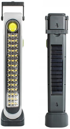 תאורת חירום ניידת נטענת USB + טעינה סולארית 3600mAh מבית NGL - צבע לבן/אפור