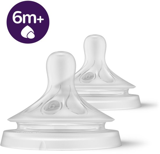 זוג פטמות האכלה לבקבוקי Avent Natural Response – גילאי 6+, זרימה שלב 6