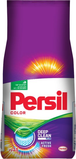 אבקת כביסה פרסיל לכביסה צבעונית בניחוח אקטיב פרש - משקל 2.5 ק''ג