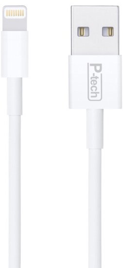כבל סנכרון וטעינה באורך 1 מטר עם חיבור USB Type-A לחיבור Lightning מבית Power-Tech - צבע לבן