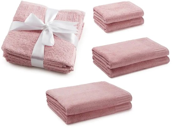 מארז 6 מגבות פנים וגוף + 5 מטליות 100% כותנה מבית ערד טקסטיל - דגם Noam - צבע ורוד