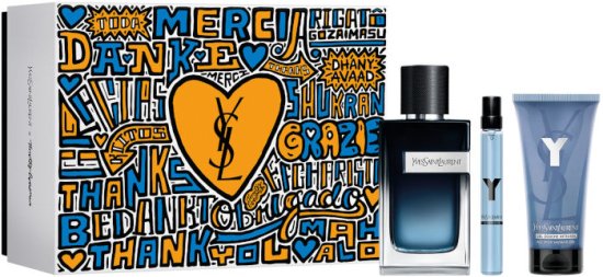 מארז בושם לגבר 100 מ''ל Yves Saint Laurent Y או דה פרפיום E.D.P + בושם 10 מ''ל  + 50 מ''ל ג'ל רחצה