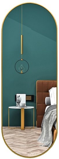מראה אובלית 150X40 מסגרת אלומיניום זהב HomeSet