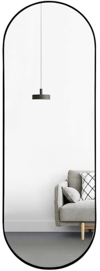 מראה אובלית 150X40 מסגרת אלומיניום שחור HomeSet