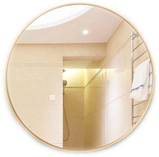 מראה עגולה 80 ס''מ מסגרת אלומיניום זהב HomeSet
