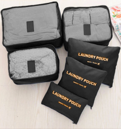 סט תיקי קוביות אחסון 6 חלקים דגם River מבית Camel Mountain - צבע שחור