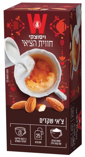 תה שחור חווית הצ'אי שקדים Wissotzky - סך הכל 25 שקיקים