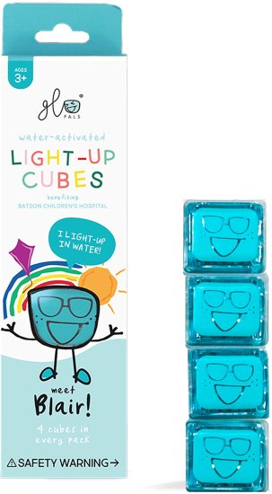 4 קוביות זוהרות במים Glo Pals - בלייר/כחול