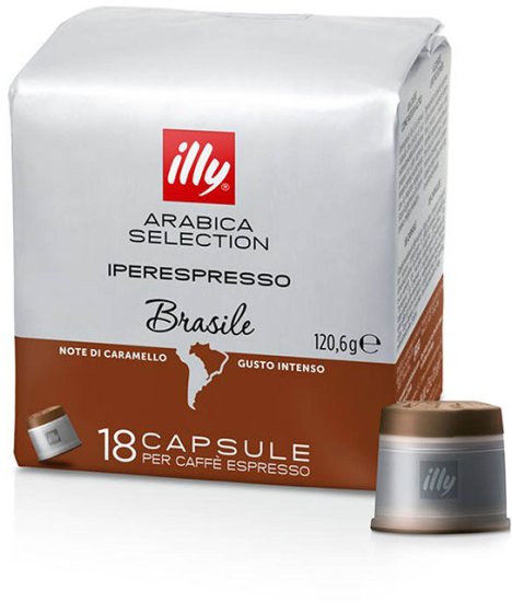 6 מארזים * 18 קפסולות אספרסו Illy Iperespresso Brasile - סה''כ 108 קפסולות