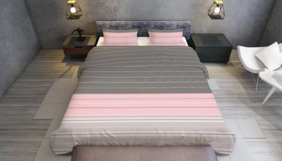 סט מצעים למיטה וחצי פלנל 100% כותנה אורגנית 120X200 ס''מ דגם אמבר Arige Gad - צבע ורד