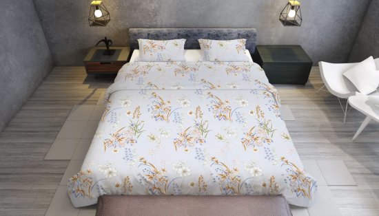 סט מצעים למיטה יחיד פלנל 100% כותנה אורגנית 90X200 ס''מ דגם אמבר Arige Gad - צבע הדר
