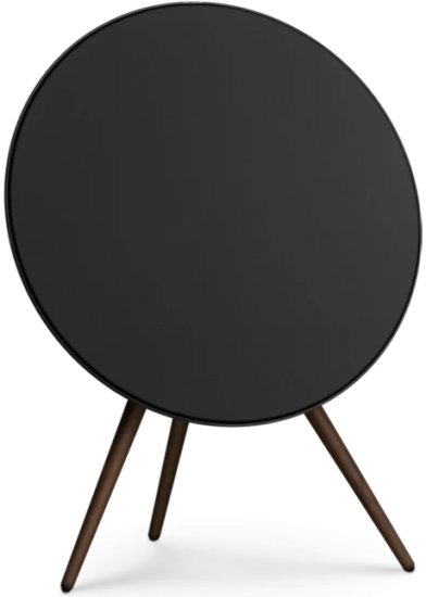רמקול אלחוטי עם רגליות B&O Beoplay A9 4th Gen - טבעת אלומיניום בגוון שחור, בד שחור ,גוף שחור ורגלי עץ אגוז שחור