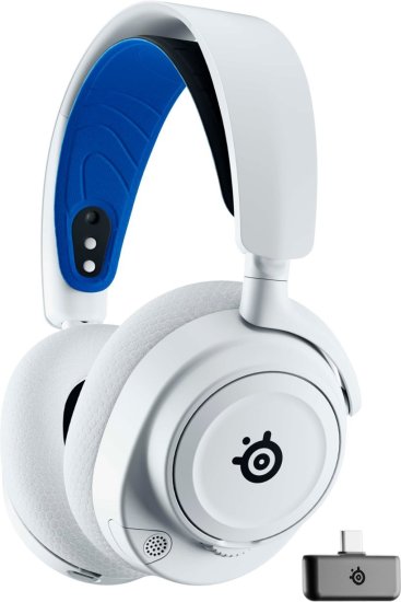 אוזניות גיימינג אלחוטיות SteelSeries Arctis Nova 7P Wireless - צבע לבן