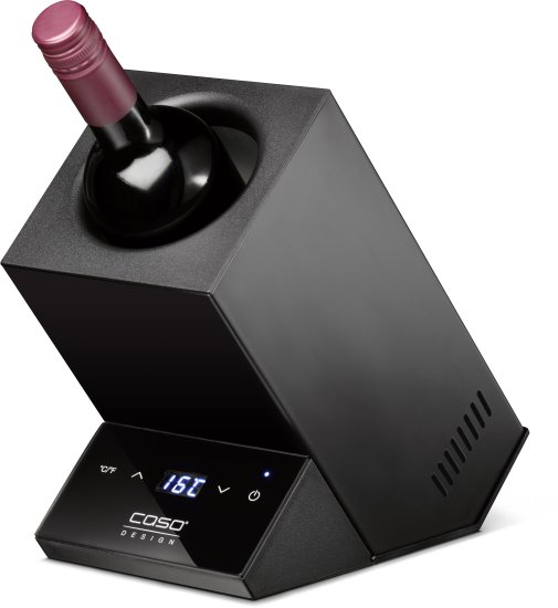 מקרר יין מעוצב לבקבוק יחיד Caso WineCase One - צבע שחור