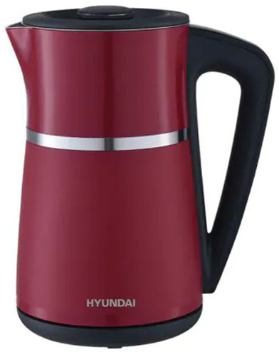 קומקום חשמלי דיגיטלי 1.7 ליטר Cool-Touch דגם Hyundai HYK-8715DR - צבע אדום